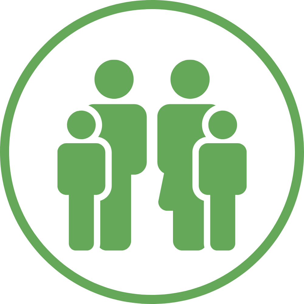 People standing inside circle