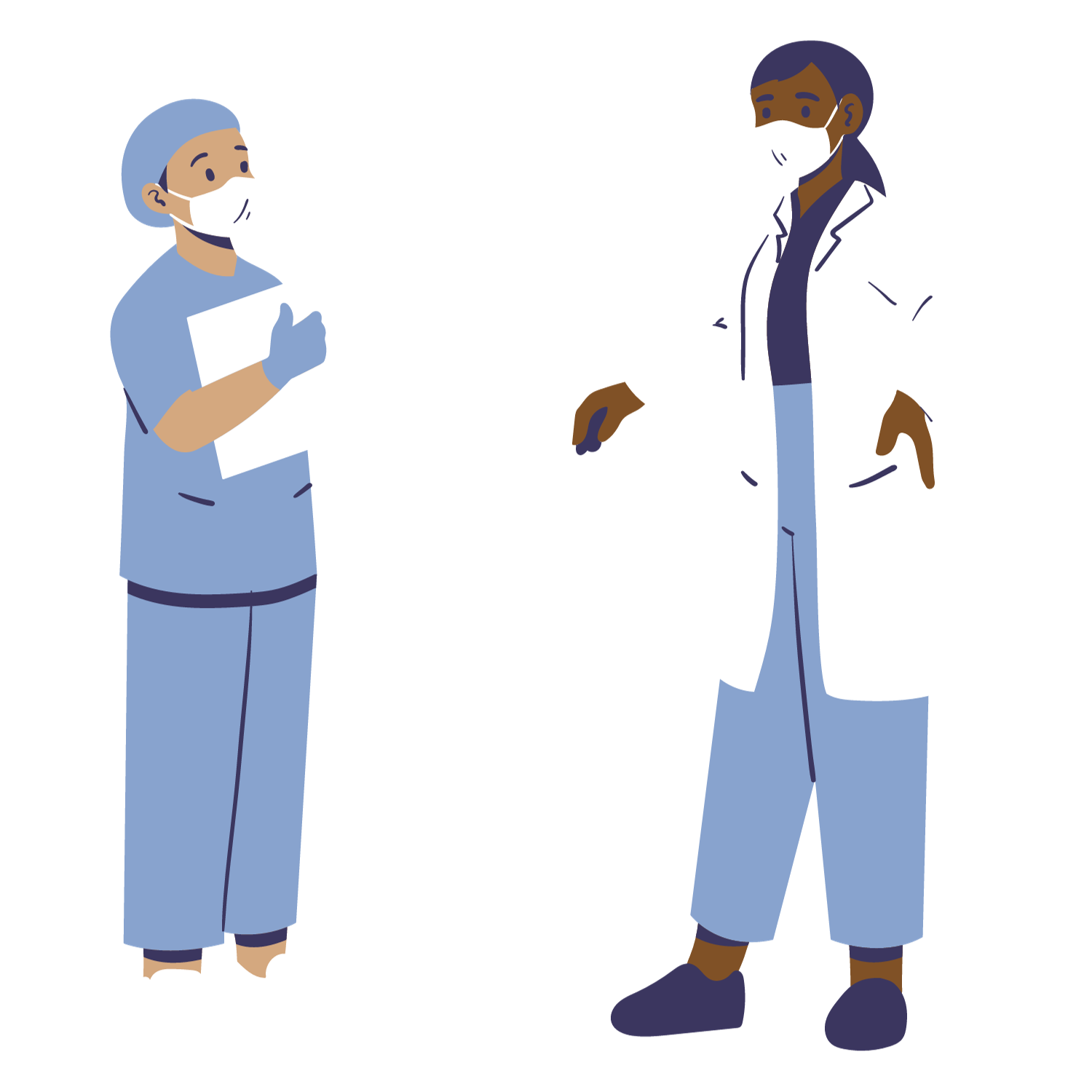 a doctor and a nurse having a conversation