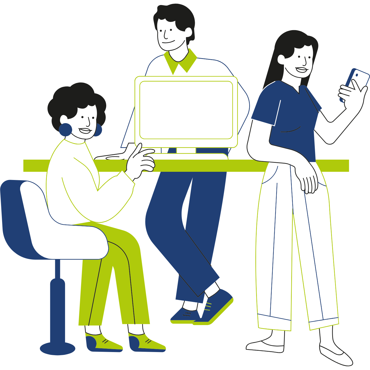 people discussing around a table